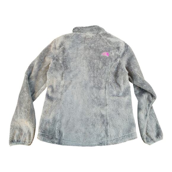 The North Face womens sz Med. fleece jacket full zip gray pink zip pockets - Picture 2 of 13